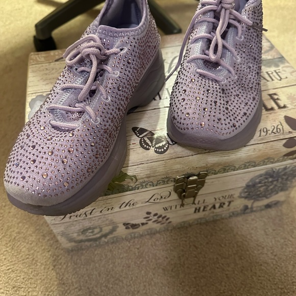 bebe Pink Rhinestone Sneakers - Picture 5 of 12